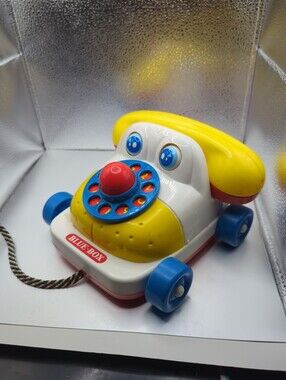 Vintage Blue Box Puppy Pull Along Toy